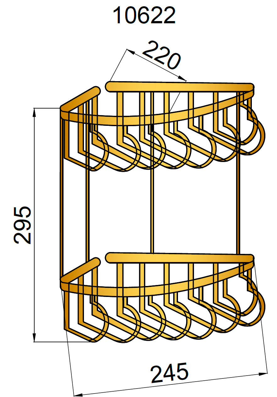 Приобрести boheme угловая полка medici,двойная, бронза 10622