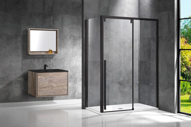 Приобрести vincea душевое ограждение lugano 80х120 см, прозрачное, черное vsr-1l8012clb-1