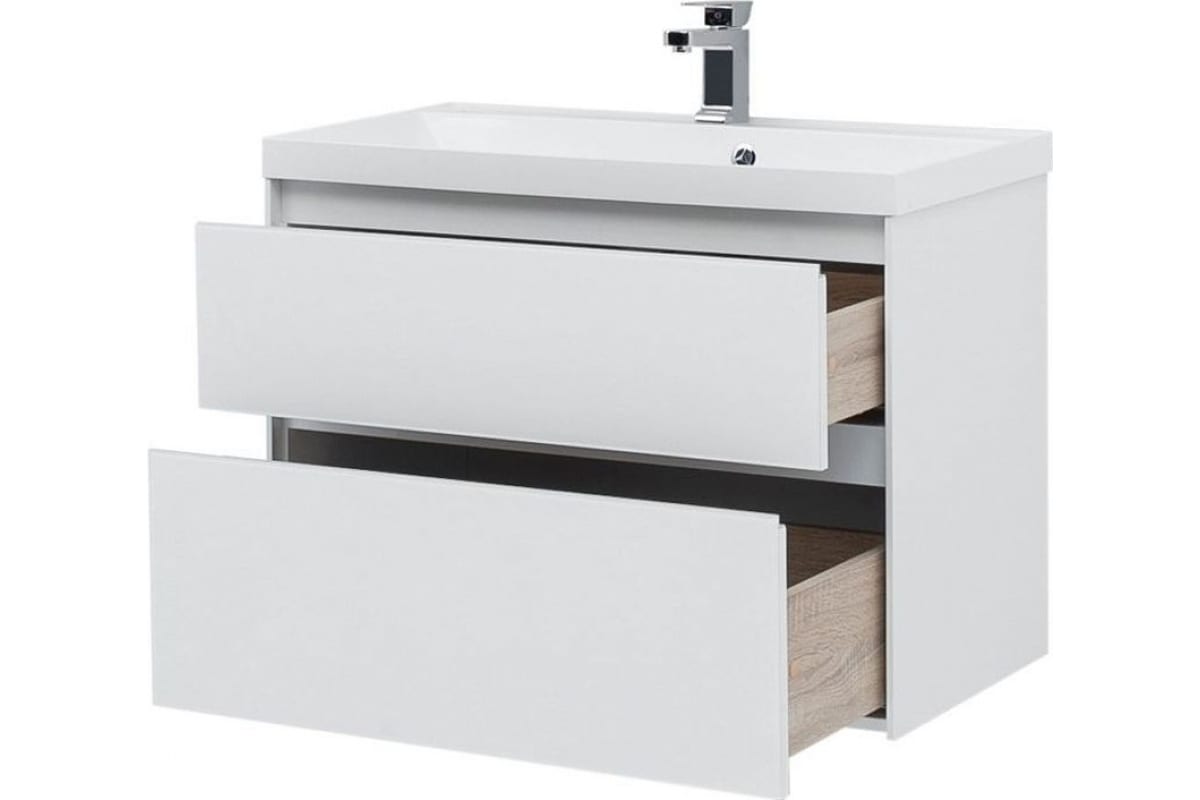 Приобрести aquanet тумба с раковиной гласс 100 см, белая