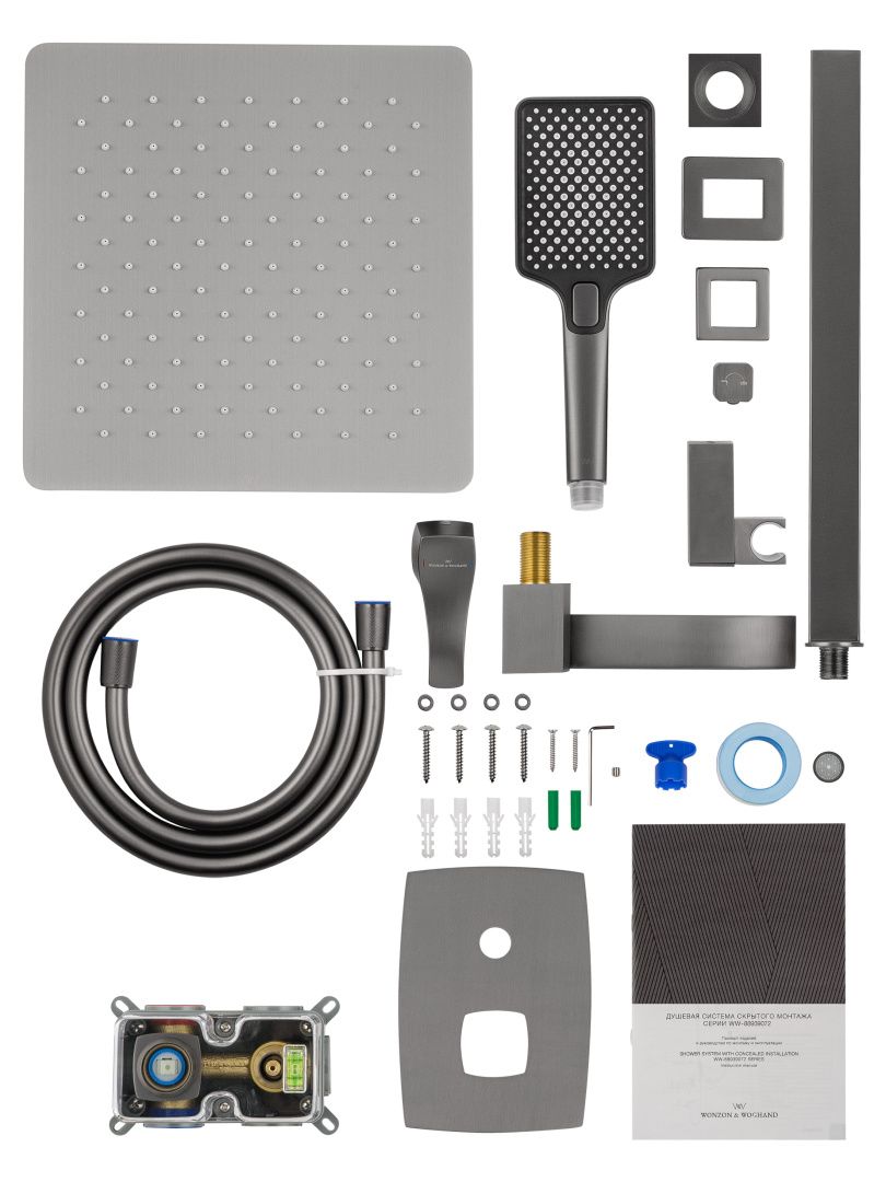 Приобрести душевая система встраиваемая wonzon & woghand flex, темный графит (ww-88939072-bgm)
