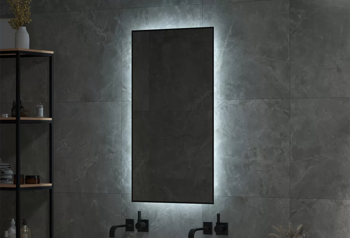 Приобрести continent зеркало с подсветкой amer 60х100 см, черное