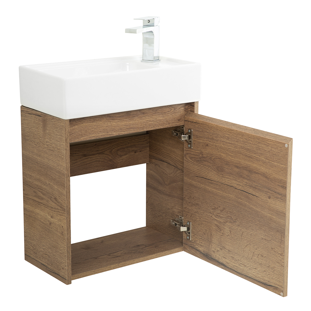 Приобрести belbagno тумба с раковиной kraft mini 50 см, подвесная rovere tabacco правосторонняя, белая раковина