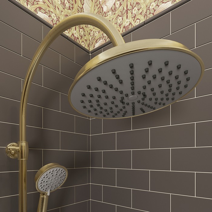 Приобрести iddis душевая система oldie, круглая d-206мм, бронза oldbr3fi06