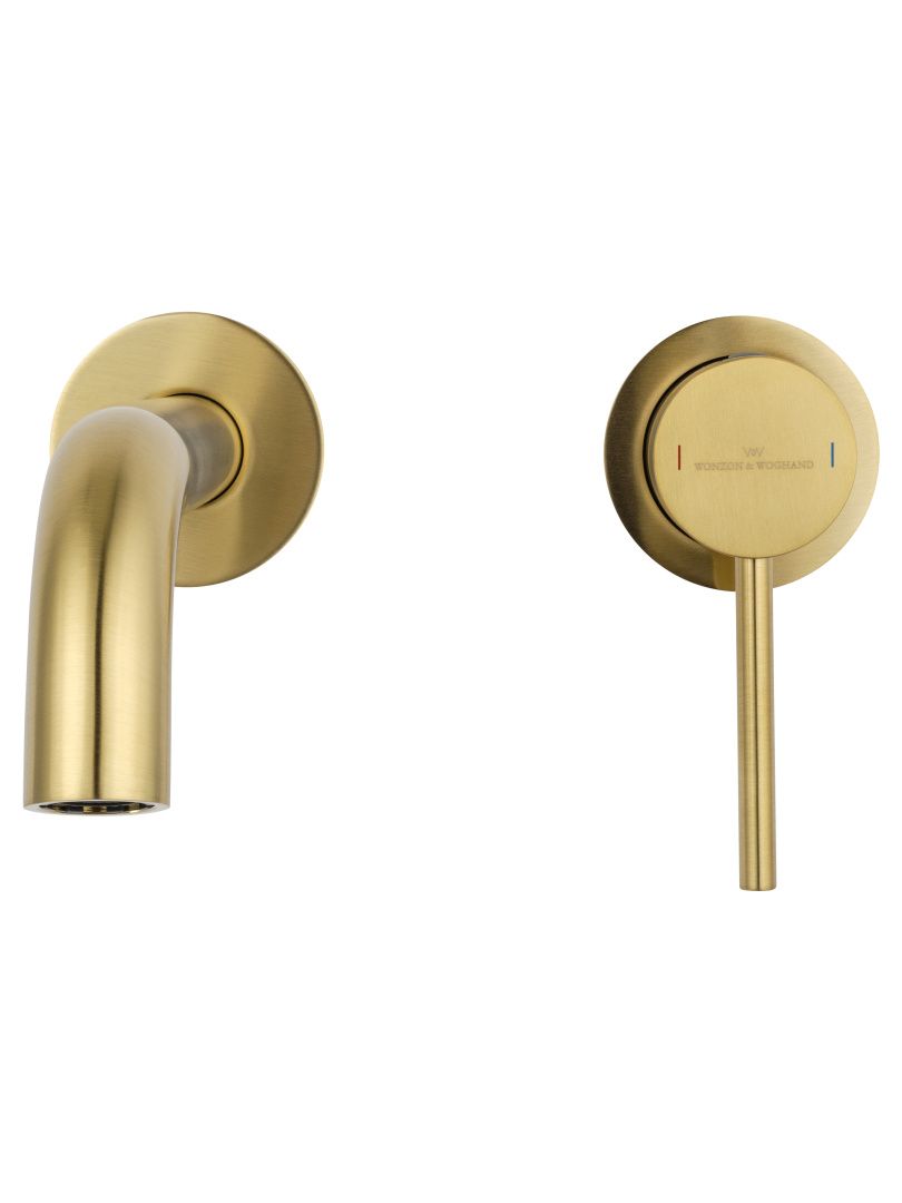 Приобрести смеситель для раковины встраиваемый wonzon & woghand stick, брашированное золото (ww-88869017-bg)