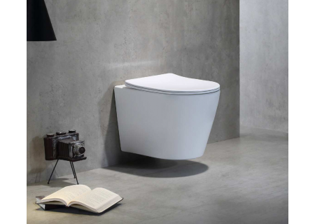 Приобрести triton подвесной унитаз verso 0832, безободковый с тонким сиденьем, микролифт