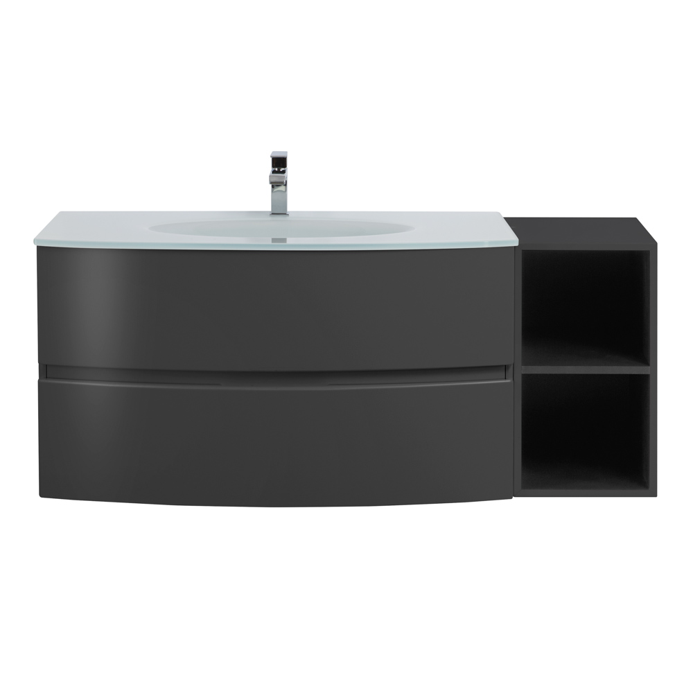 Приобрести cezares тумба подвесная с раковиной elettra 130 см grafite, стекло, графит 55526