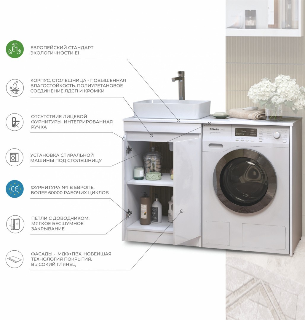 Приобрести vigo тумба напольная urban со столешницей на ст/машину 120см, tn.urb.60.2d