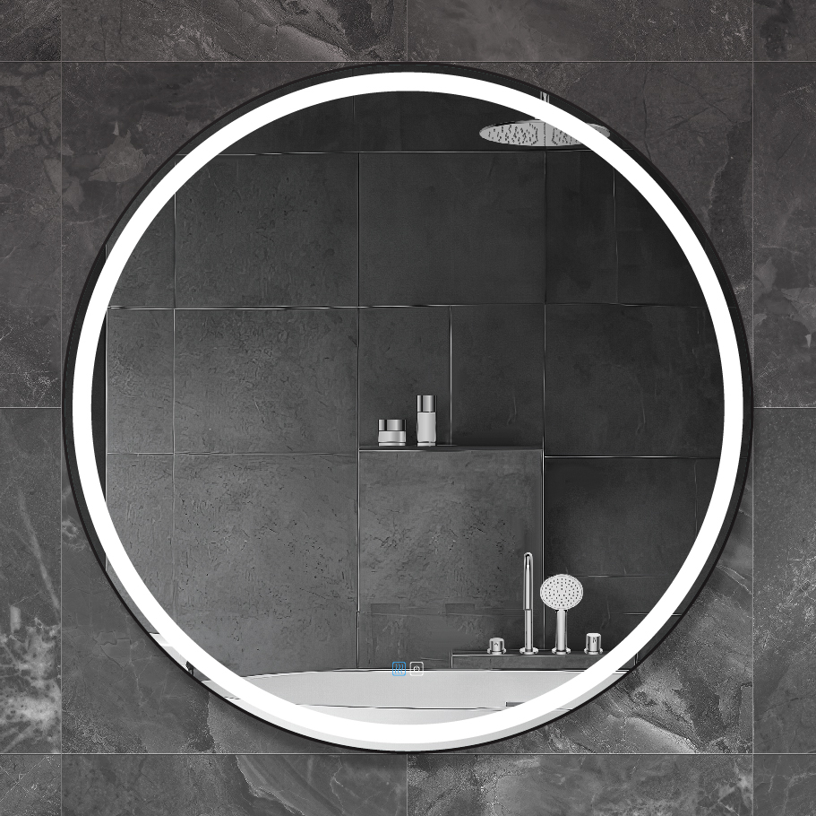 Приобрести cezares зеркало cadro 90х90 см, металлическая рама, подсветка, сенсорное включение, подогрев czr-spc-cadro-900-led-tch-warm