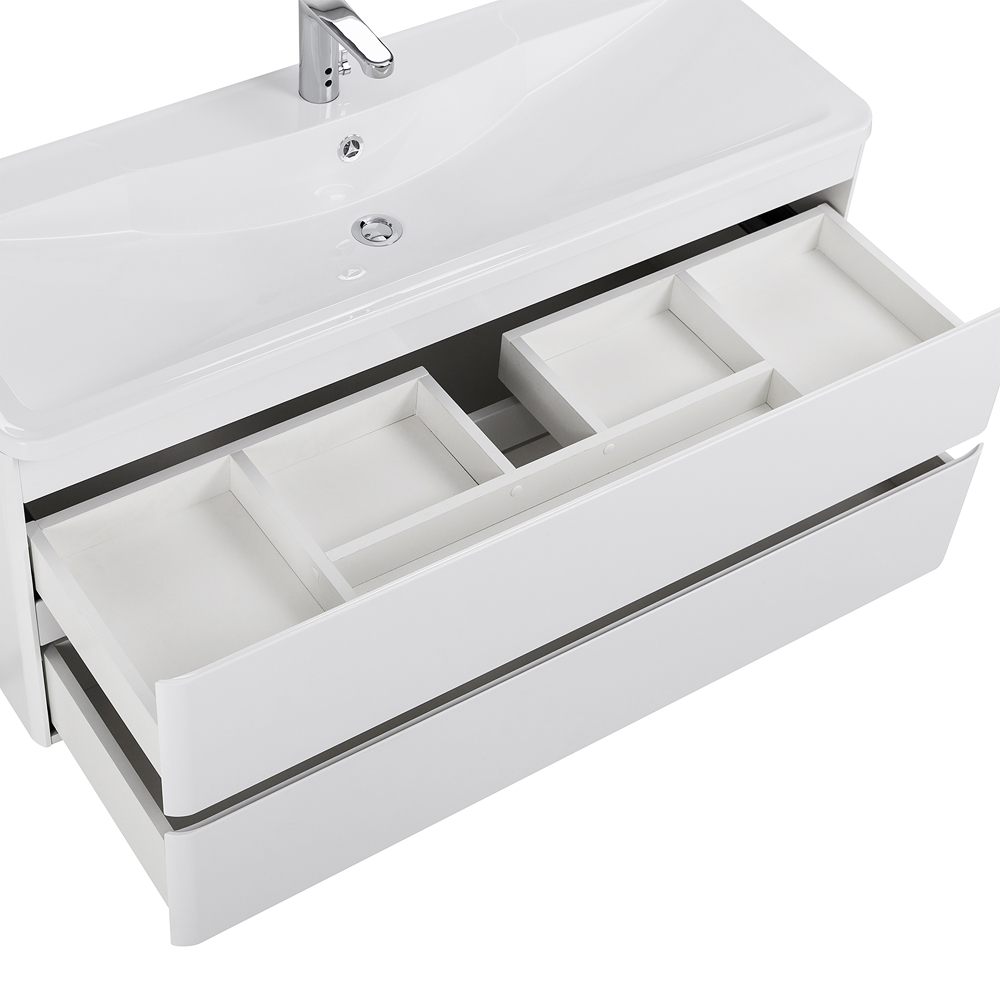 Приобрести belbagno тумба с раковиной albano 120 см, подвесная bianco lucido, белая раковина