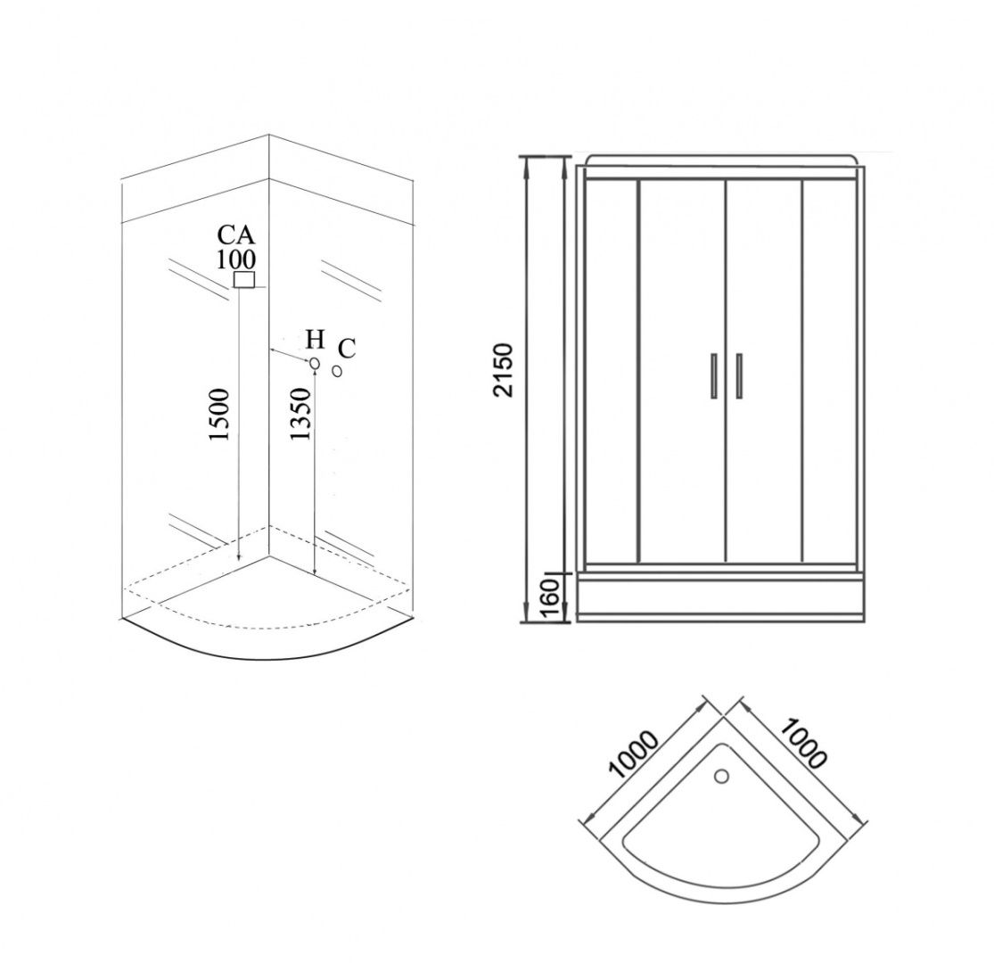 Приобрести grossman гидробокс 100х100 см, черный gr241