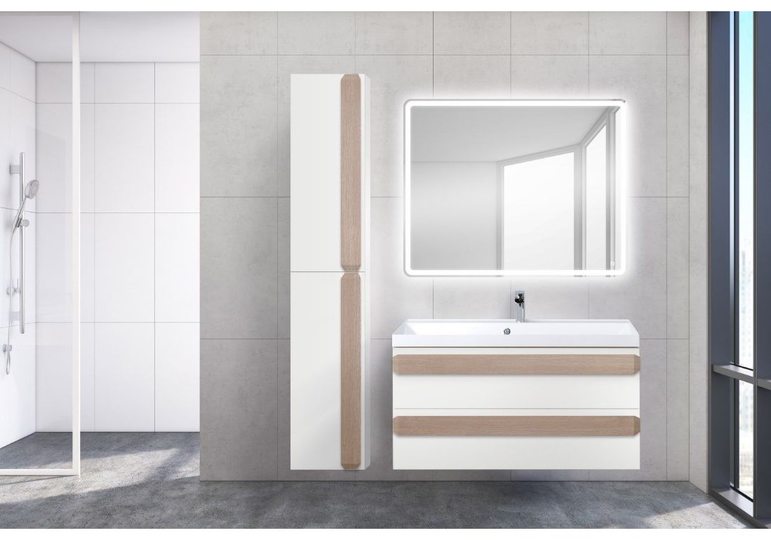 Приобрести пенал подвесной belbagno aurora-1600-2a-sc-bo-p-l 35 см, левый, bianco opaco