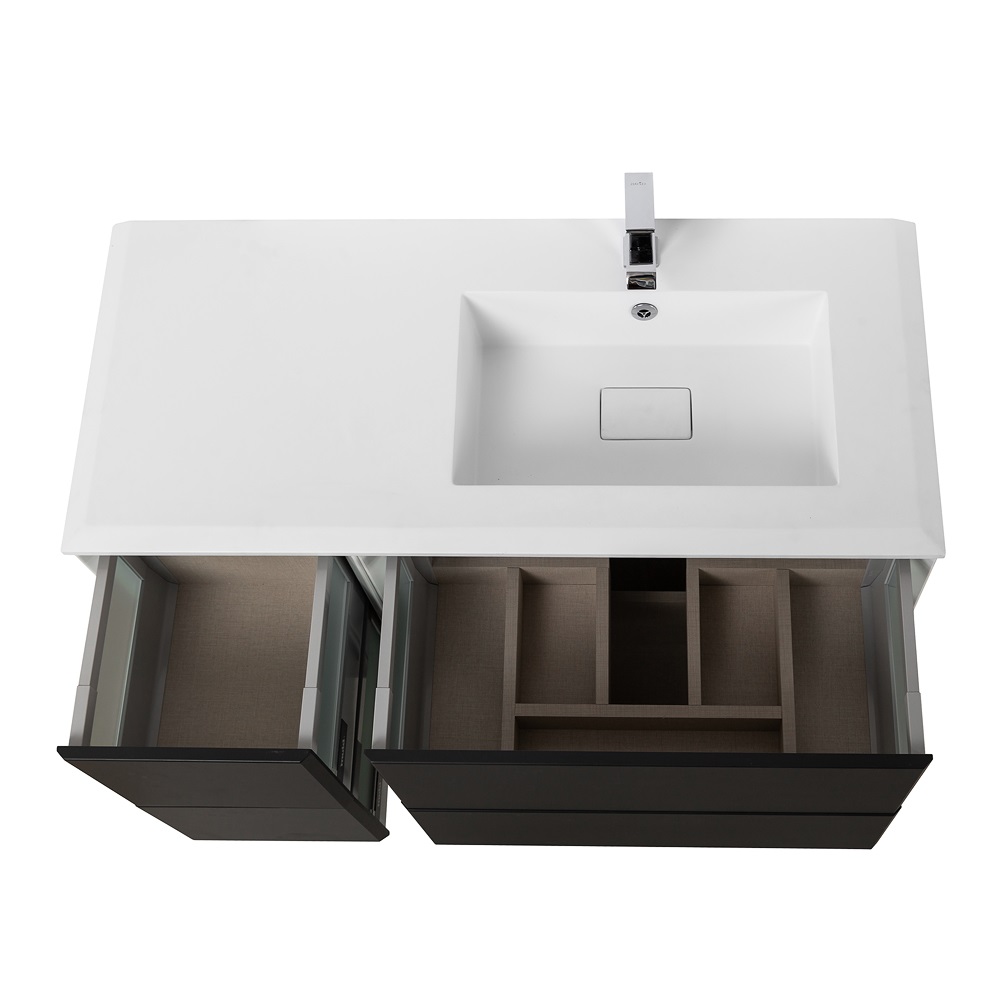 Приобрести cezares тумба подвесная с раковиной bellagio 106 см grafite, правосторонняя, графит 54715