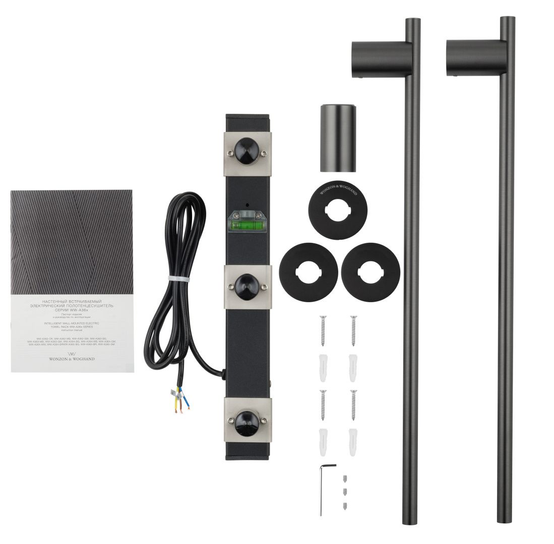Приобрести полотенцесушитель электрический встраиваемый wonzon & woghand dortmund, черный матовый (ww-a362-mb)