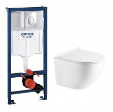 Инсталляция Grohe Rapid SL 3 в 1 с подвесным унитазом Azario Grado c сиденьем микролифт 38721001+AZ-0046