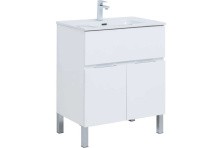 Aquanet Тумба с раковиной Алвита New 70 см, 1 ящик, 2 дверцы, белая матовая