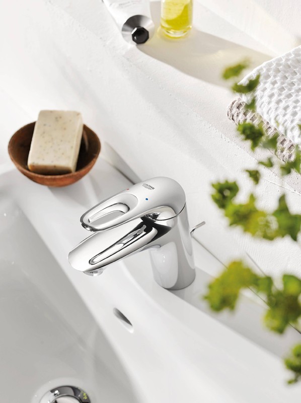 Приобрести смеситель для раковины grohe eurostyle с донным клапаном, хром 23564003