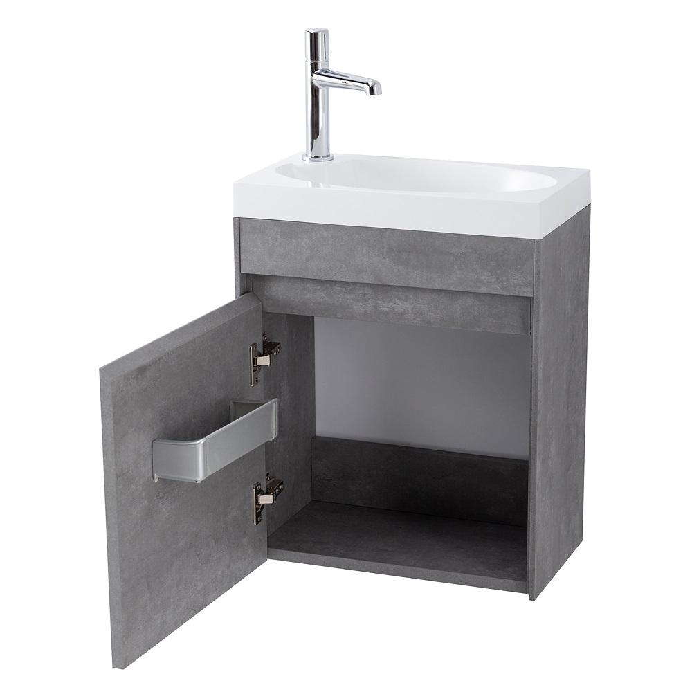 Приобрести belbagno тумба с раковиной pietra mini 46 см, подвесная с дверью 46-l stucco cemento, белая раковина