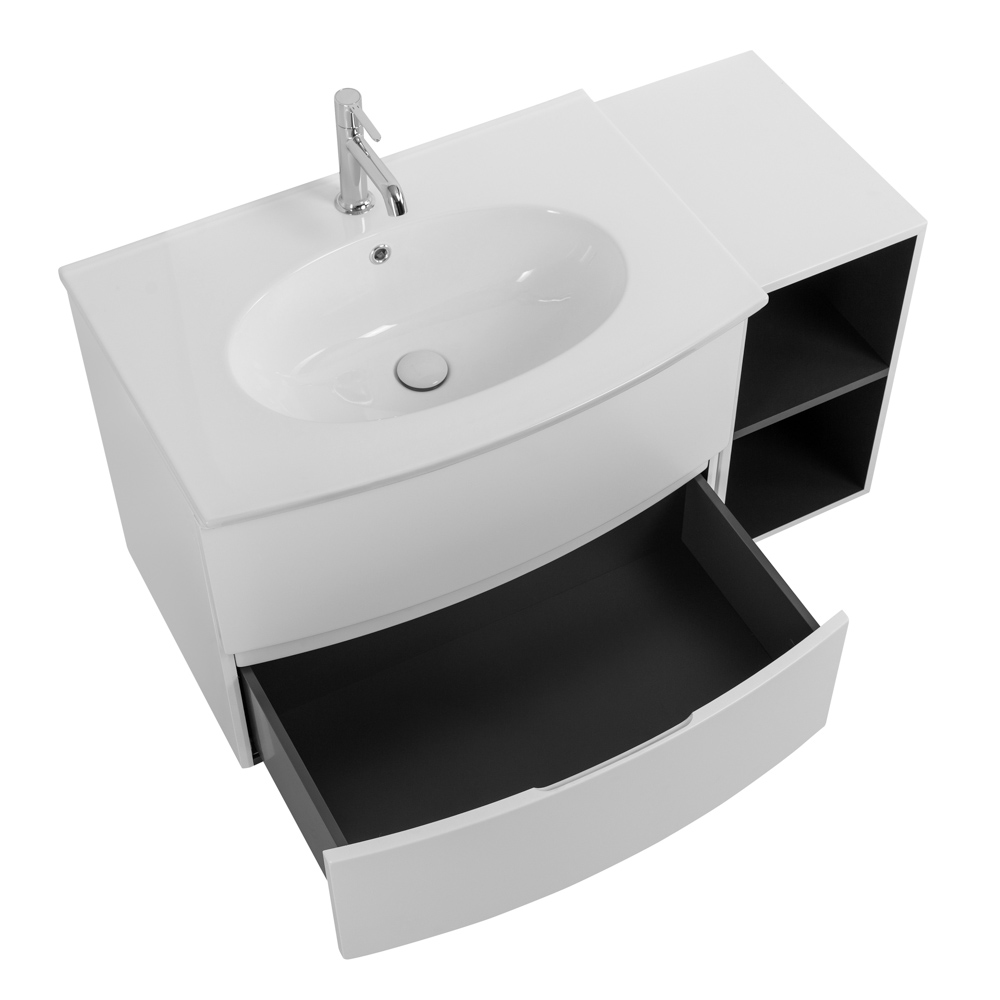 Приобрести cezares тумба подвесная с раковиной elettra 104 см bianco opaco, белая матовая 55521