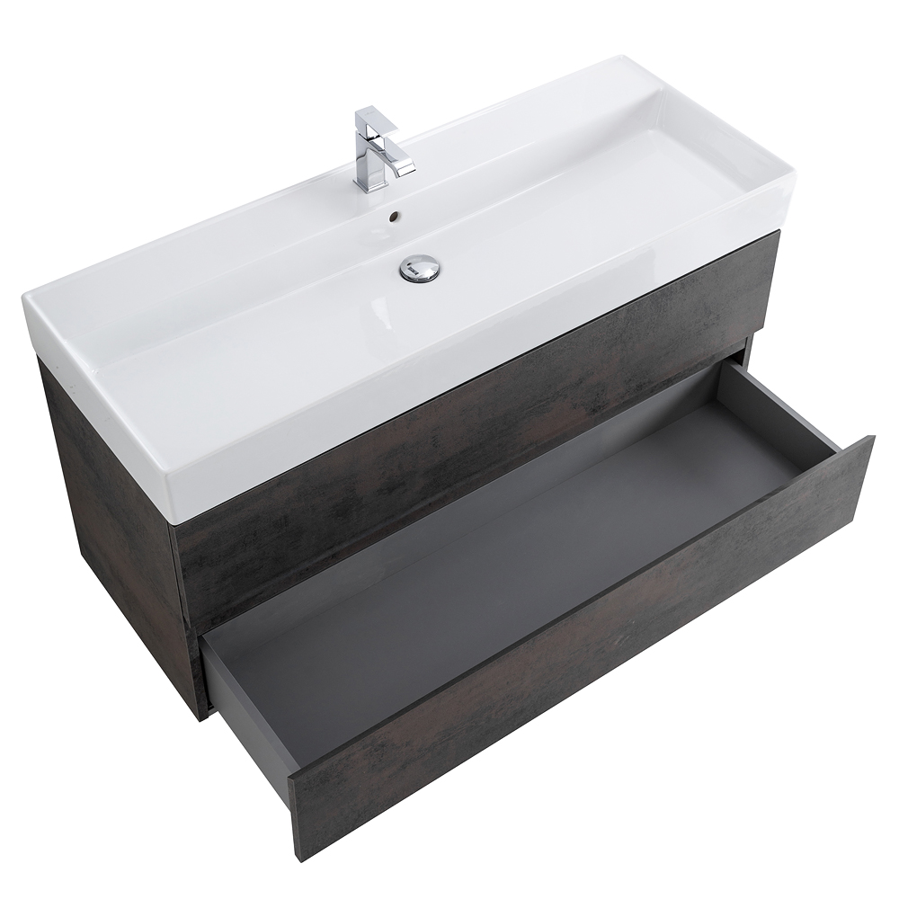 Приобрести cezares тумба подвесная с раковиной molveno 46 120 см ossido, темно коричневая molveno 46-120-2c-so-oss