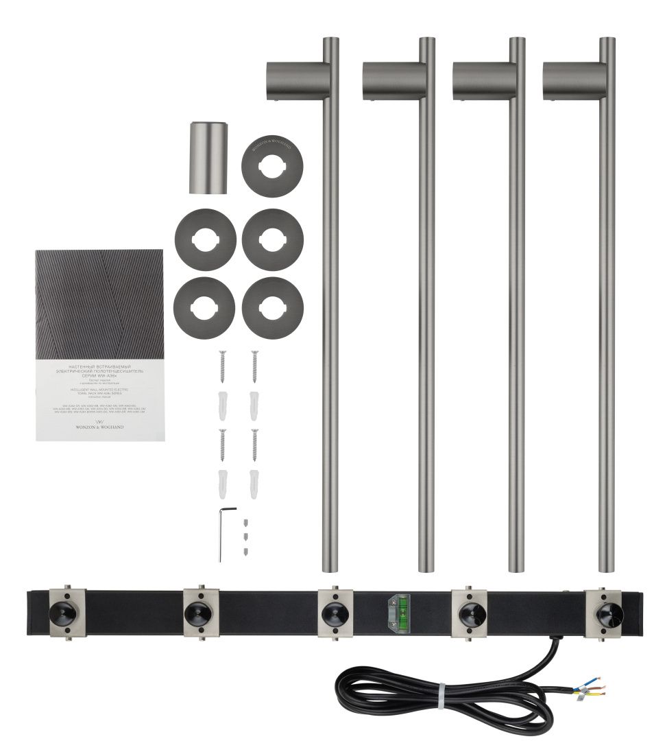 Приобрести полотенцесушитель электрический встраиваемый wonzon & woghand dortmund, брашированный никель (ww-a364-br)