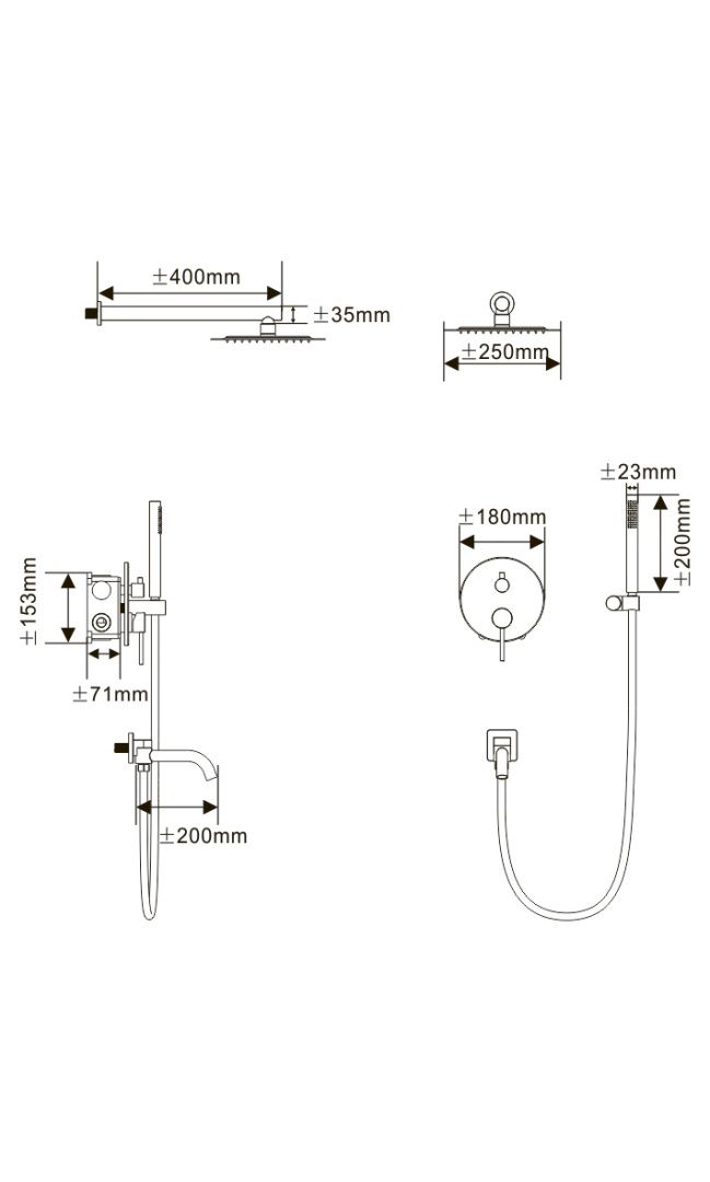 Приобрести hayzburg встраиваемая душевая система, графит hb-2001gg