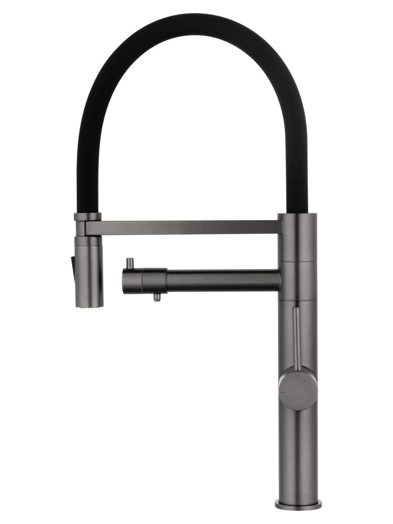 Приобрести смеситель для кухни с гибким изливом и подключением фильтра wonzon & woghand, темный графит (ww-88458007-bgm)
