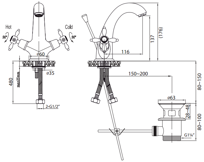 Приобрести cezares смеситель для раковины nostalgia, золото nostalgia-ls1-03/24