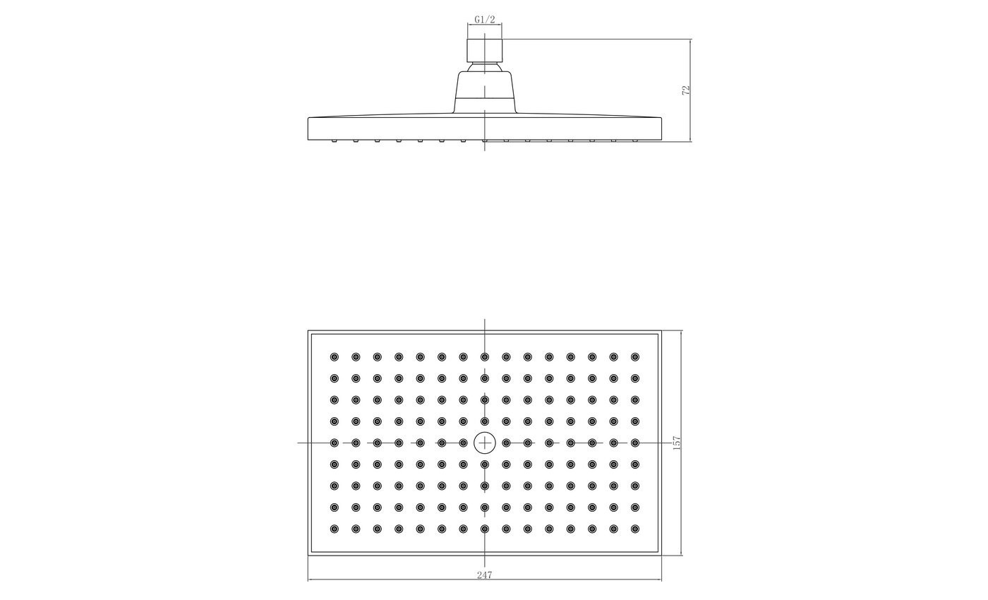 Приобрести lemark верхний душ, одно функциональный 250х160 мм, хром lm8039c