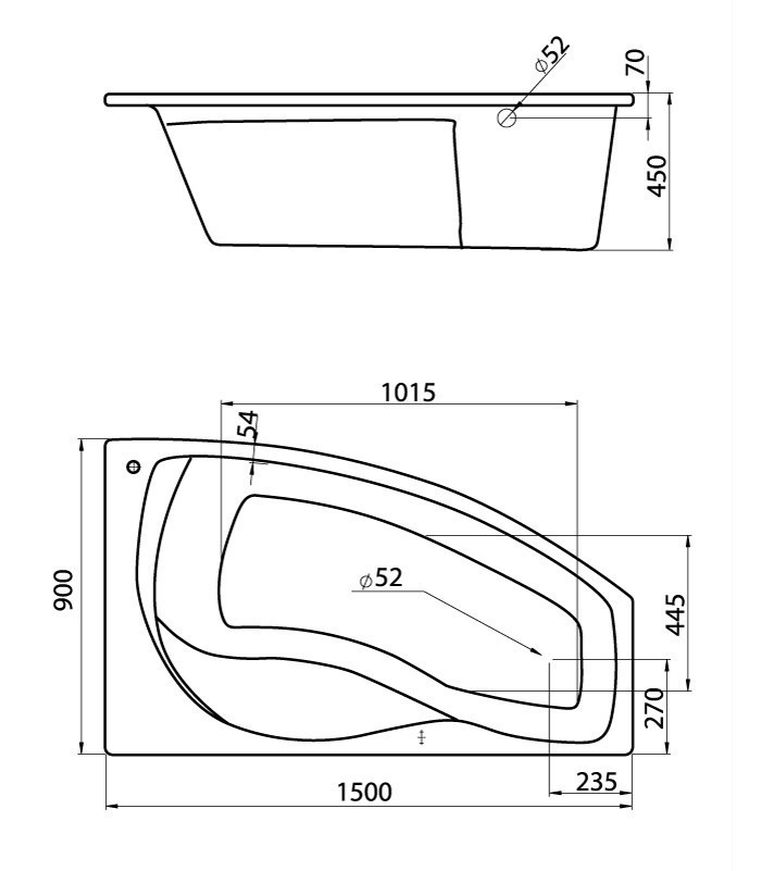 Приобрести santek майорка акриловая асимметричная ванна 150х90 см правосторонняя, белая