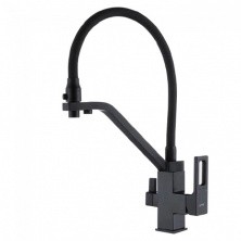 Gappo Смеситель для кухни G4317-6 с фильтром и гибким изливом, черный 35960