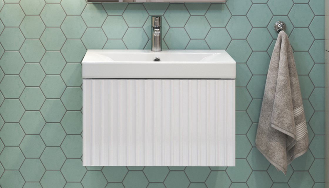 Приобрести тумба подвесная с раковиной velvex compo 60 см белый tpcom.60.1y-21