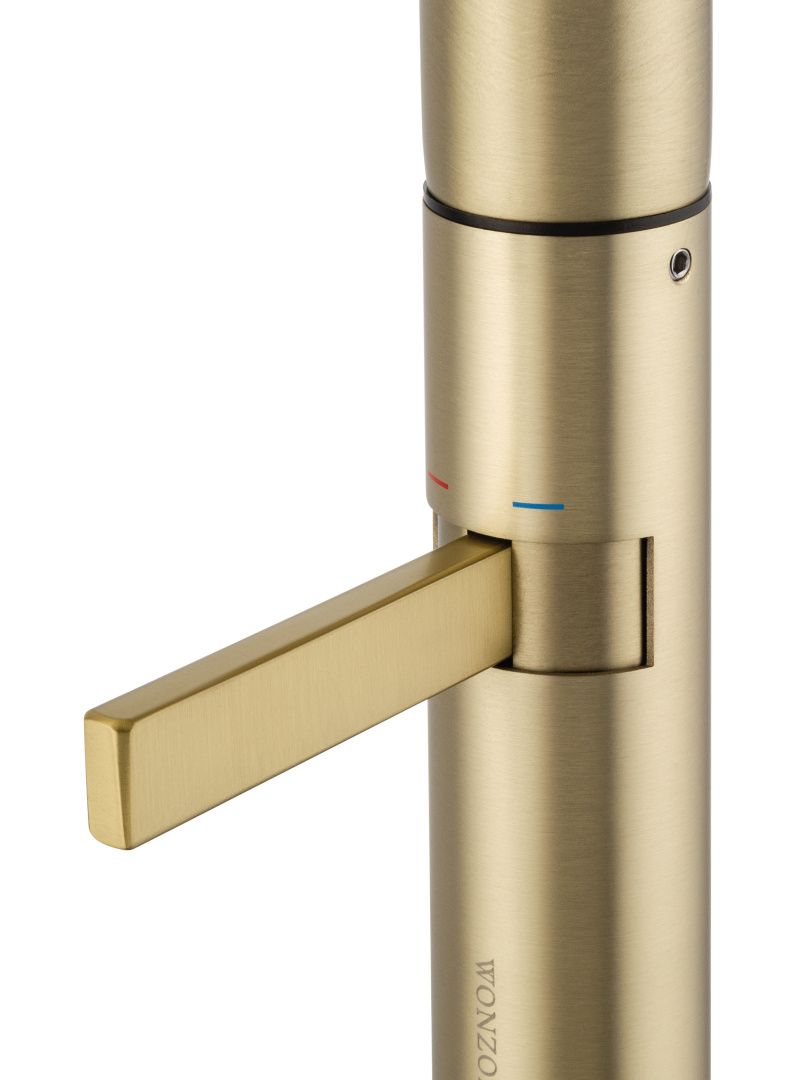 Приобрести смеситель для раковины высокий wonzon & woghand, брашированное золото (ww-6068-bg)