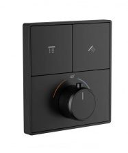 Термостатическая панель смесителя встраиваемая на 2 потребителя WONZON & WOGHAND, Черный матовый (WW-INF362A-MB)