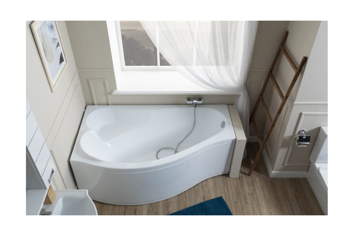 Приобрести aquanet акриловая ванна palma 170x90 см, белая, левая