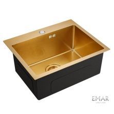 Emar Кухонная мойка 53х43 см, золото EMB-115 PVD EMB-128A PVD Nano Golden