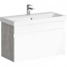 Тумба подвесная с раковиной Aqwella Smart 80 см, Светлый бетон SRT0108BS