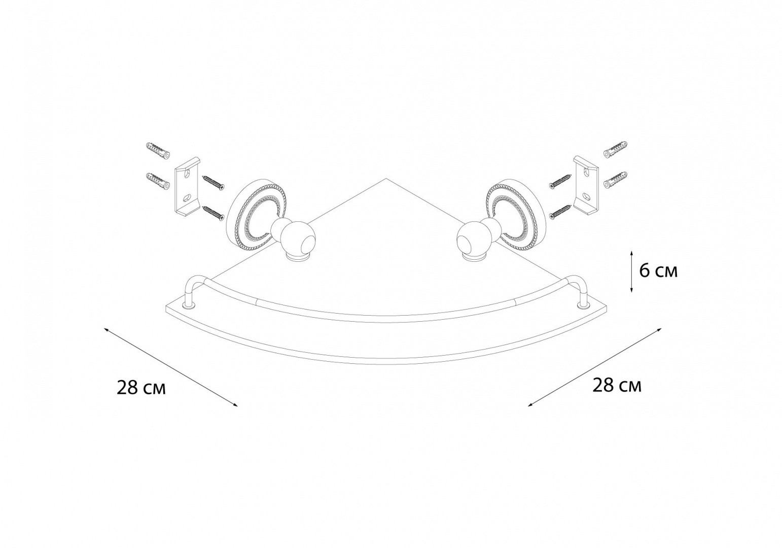 Приобрести fx-41103a style полка стеклянная угловая