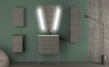 Cezares Тумба подвесная с раковиной TIFFANY 60 см Grigio Nuvola, серая 55241