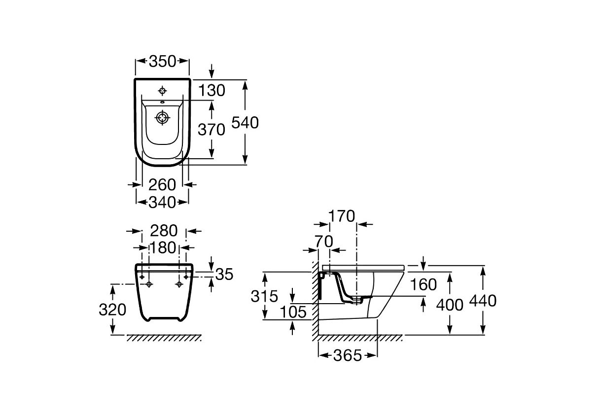 Приобрести биде подвесное roca gap, 7.3574.7.600.0