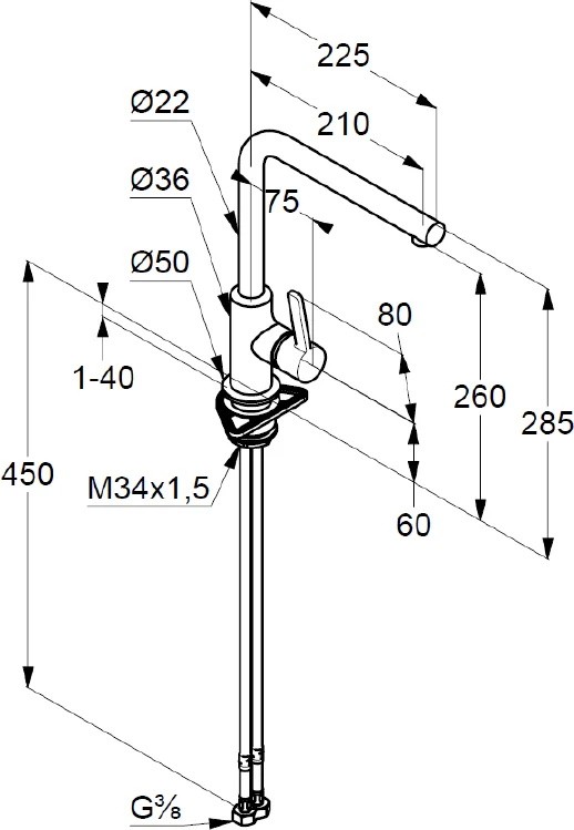 Приобрести kludi l-ine s однорычажный смеситель для кухни, черный матовый, арт. 408033975
