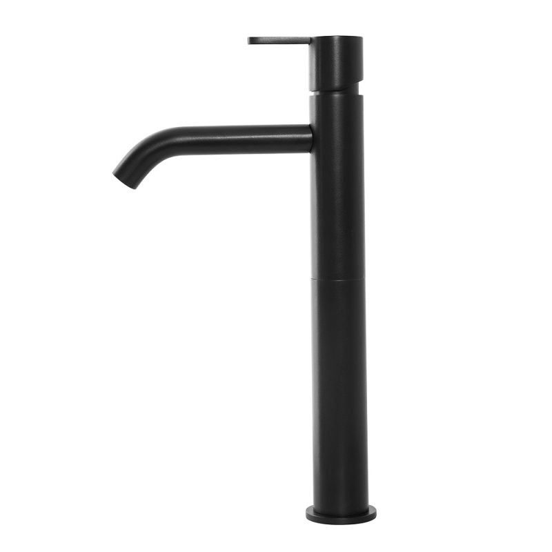 Приобрести cezares смеситель для раковины leaf, высокий с донным клапаном, черный матовый leaf-lc2-nop
