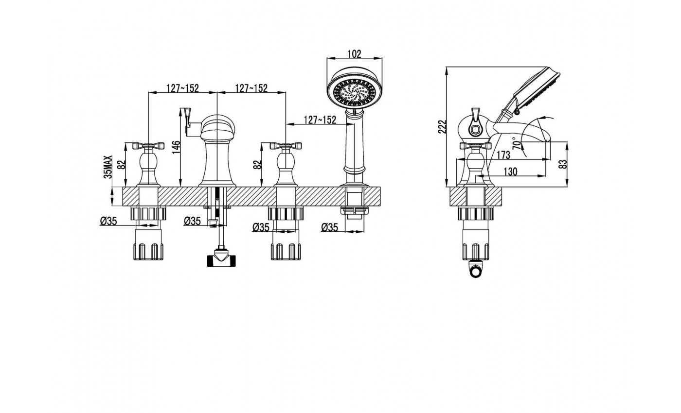 Приобрести lemark смеситель на борт ванны benefit, 4 отверстие, хром lm2541c
