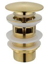 Донный клапан для раковины с переливом 1 1/4 WONZON & WOGHAND, Брашированное золото (WW-88SS01-BG)