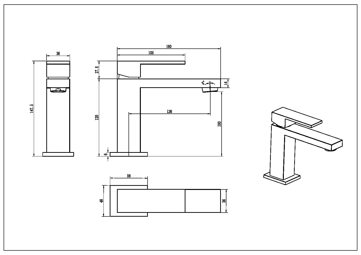Приобрести boheme cмеситель для раковины qubic bronze 471-br