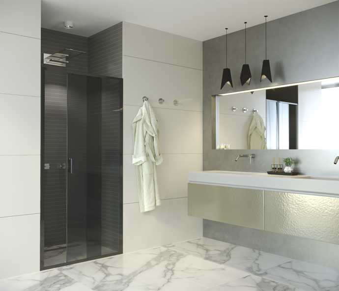 Приобрести дверь душевая alex baitler ab64b110 110×200см, черная