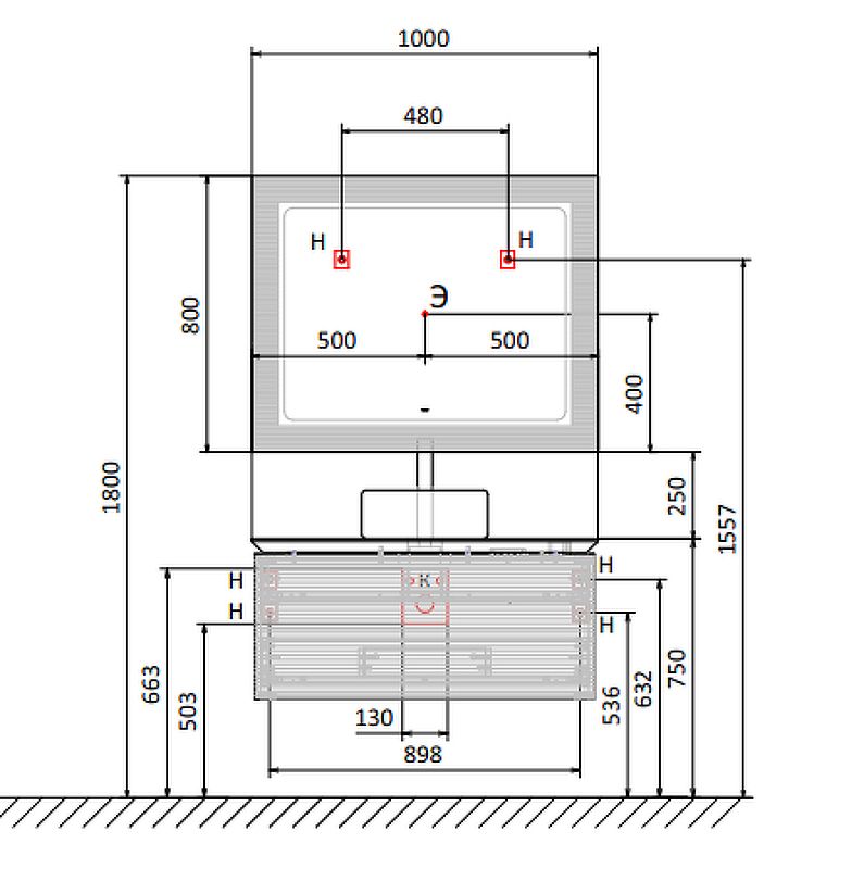 Приобрести jorno зеркало karat 100 см, с подсветкой, датчик движения, белое