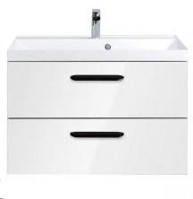 Тумба подвесная с раковиной BelBagno AURORA-800-2C-SO-BL 80 см, Bianco Lucido