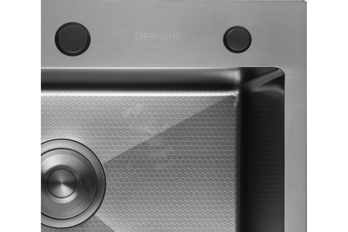 Приобрести gerhans кухонная мойка 60х50 см, графит\декор