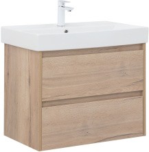 Aquanet Тумба с раковиной Nova Lite 75 см,дуб крафт (2 ящика)