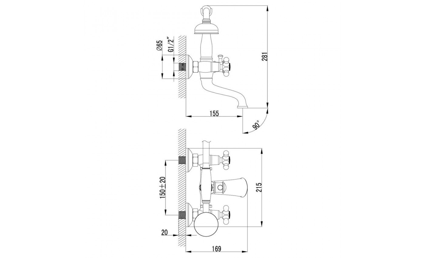 Приобрести lemark смеситель для ванны vintage, бронза lm2812b